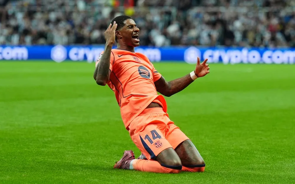 Marcus Rashford Scores First Champions League Goals for Barcelona at St James’ Park