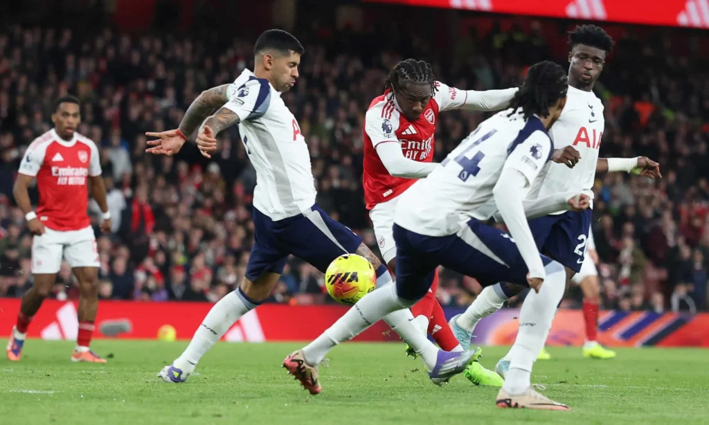 Brilliant Eze hits hat trick as Arsenal thump Spurs to extend lead in title race2