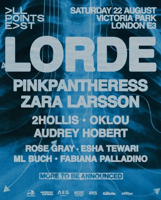 Lorde Confirmed to Headline All Points East 2026 with Support from PinkPantheress and Zara Larsson 12 Lorde Confirmed to Headline All Points East 2026 with Support from PinkPantheress and Zara Larsson