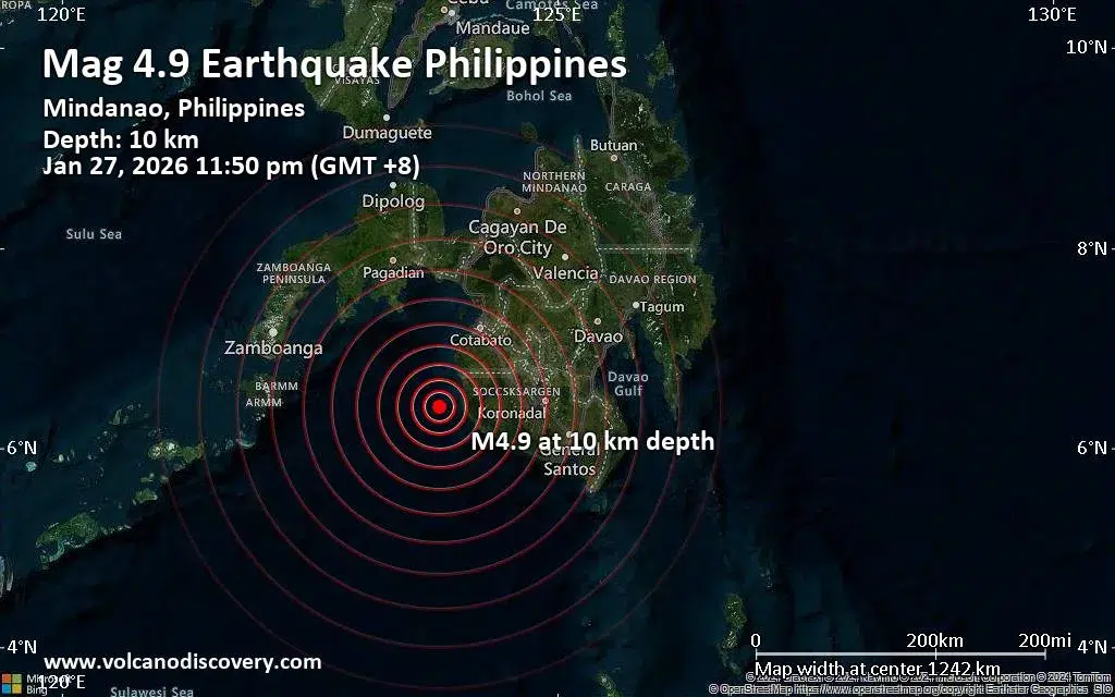 Magnitude 4.9 Earthquake Strikes Off Coast of Kalamansig 4 Magnitude 4.9 Earthquake Strikes Off Coast of Kalamansig