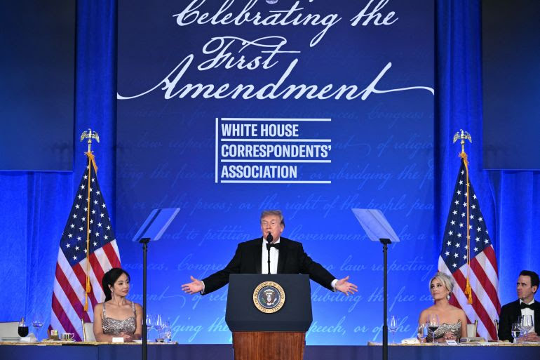 Trump Speaks at Rescheduled White House Press Gala