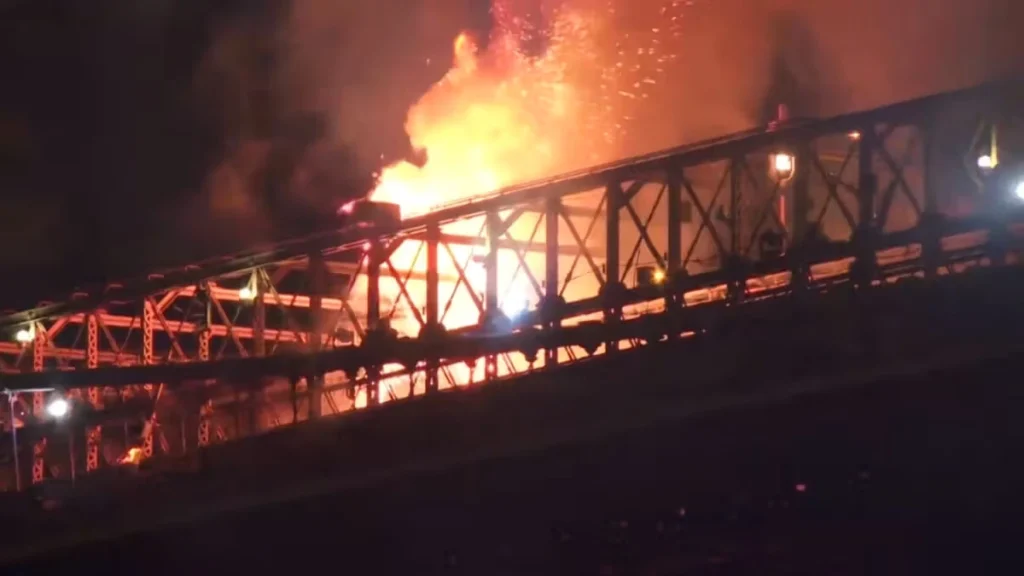 Brooklyn Bridge Catches Fire During Independence Day Fireworks Display