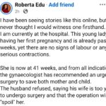Businesswoman Shares Hospital Encounter Over Couple’s Refusal of CS