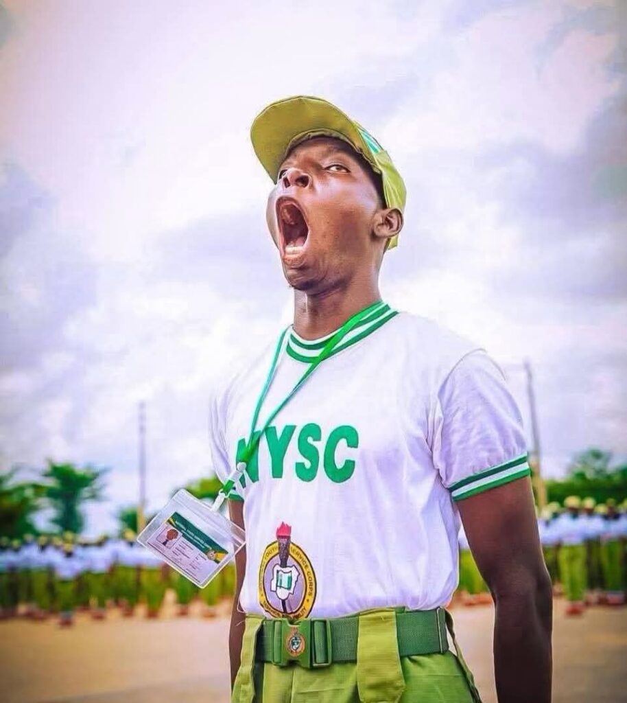 Viral Photo Shows Passionate Corps Member at NYSC Camp in Nasarawa
